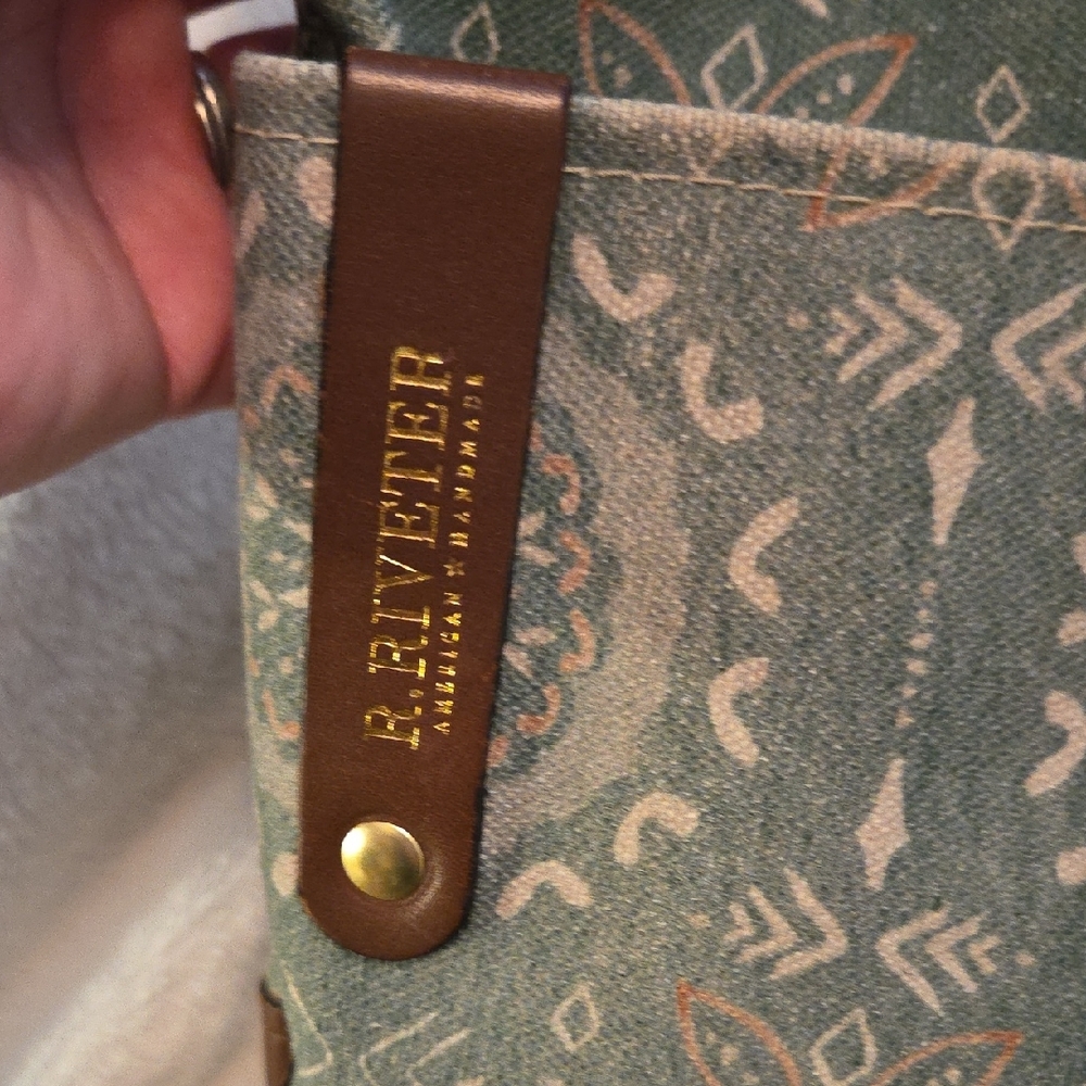 Stylish Green Patterned R. Riveter Tote Bag - Picture 8 of 10